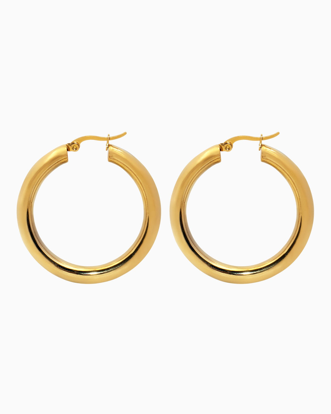 Aurelia Classic Round Hoops in Gold 41mm | Zoe Olivia Jewellery Australia