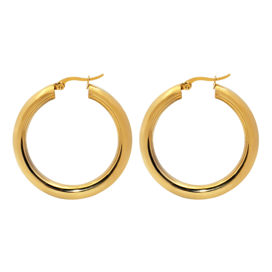 Aurelia Classic Round Hoops in Gold 41mm