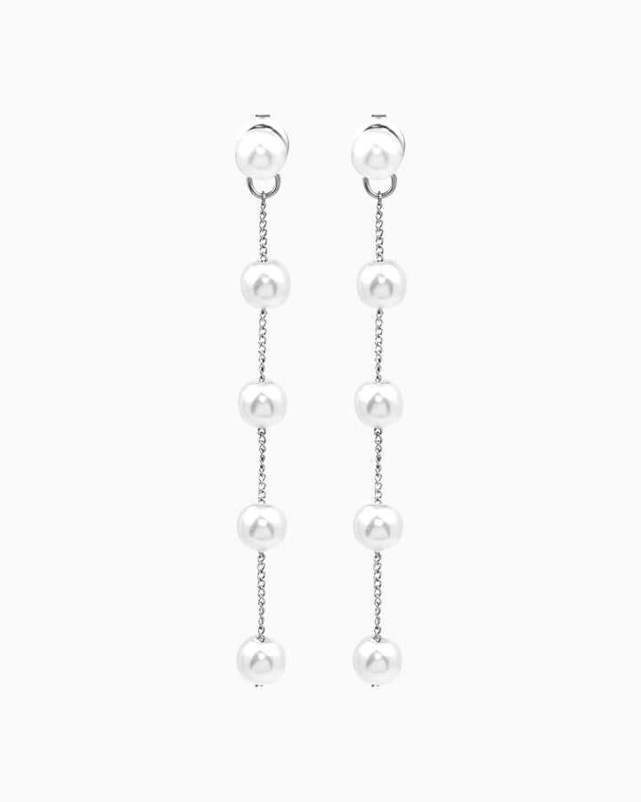 Luna Classic Pearl Drop Stud Earrings in Silver | Zoe Olivia Jewellery Australia