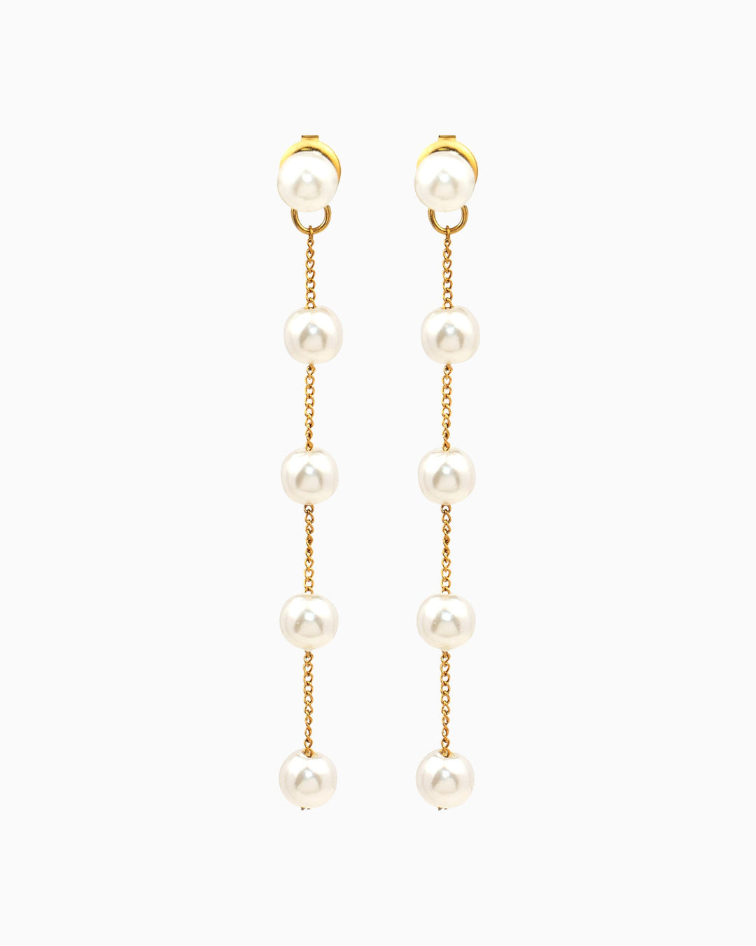 Luna Classic Pearl Drop Stud Earrings in Gold | Zoe Olivia Jewellery Australia