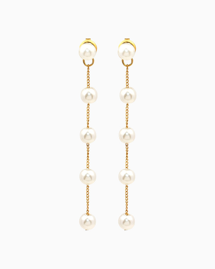 Luna Classic Pearl Drop Stud Earrings in Gold | Zoe Olivia Jewellery Australia