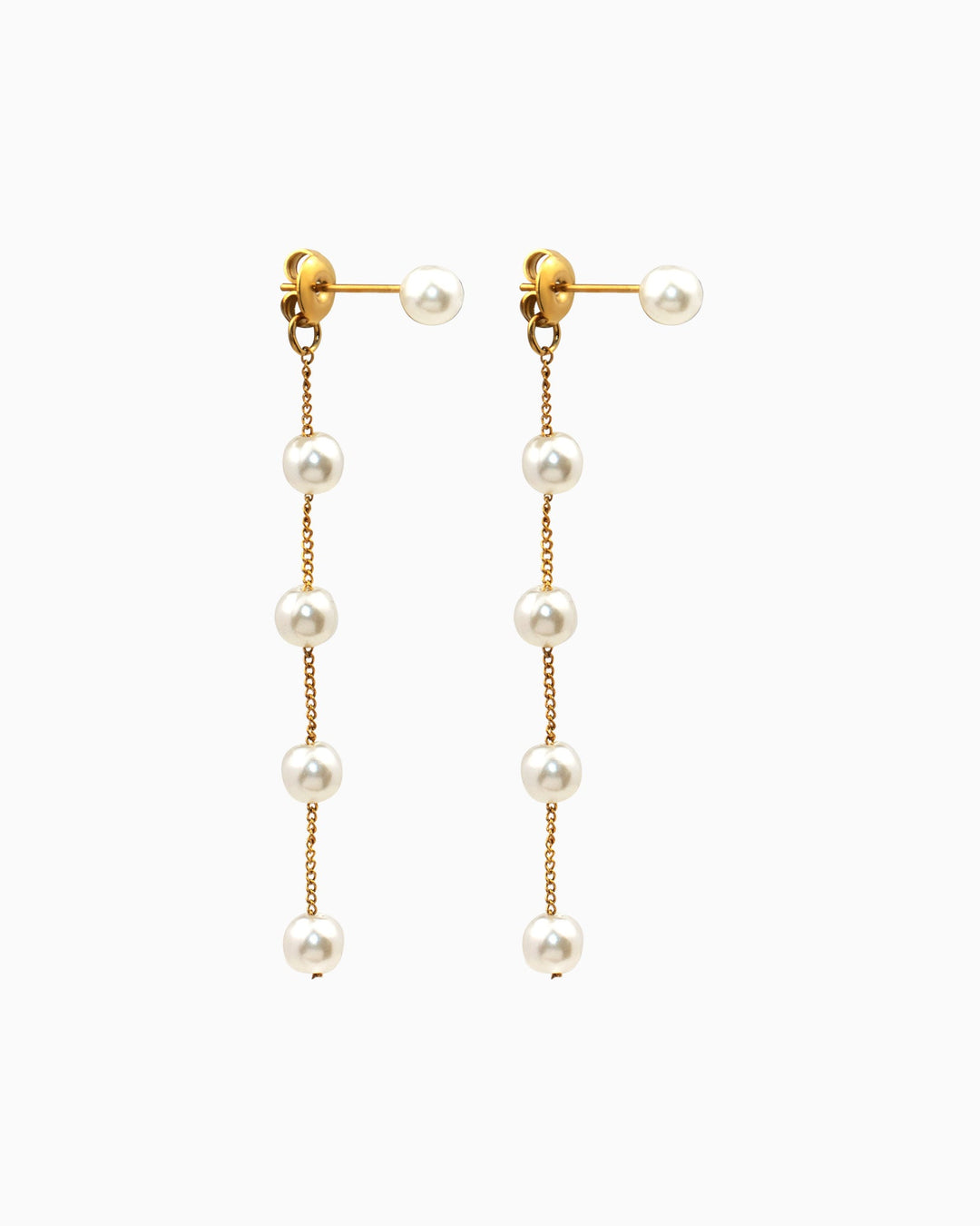 Luna Classic Pearl Drop Stud Earrings in Gold | Zoe Olivia Jewellery Australia