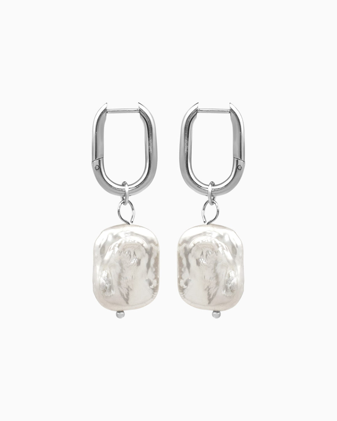 Luna Freshwater Baroque Pearl Huggies in Silver | Zoe Olivia Jewellery Australia