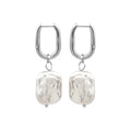 Luna Freshwater Baroque Pearl Huggies in Silver