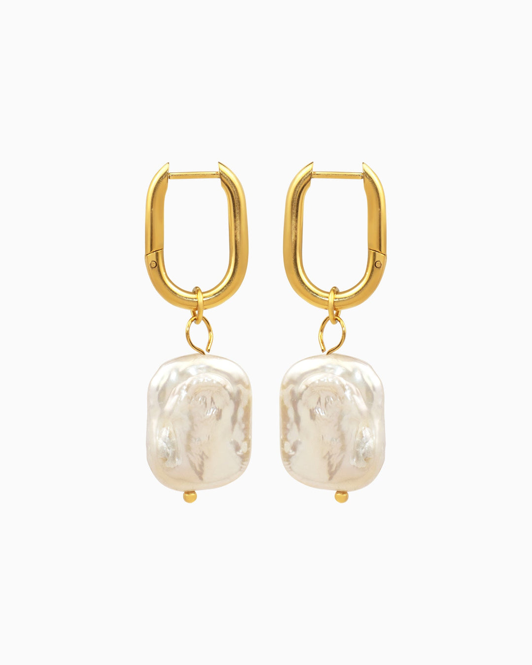 Luna Freshwater Baroque Pearl Huggies in Gold | Zoe Olivia Jewellery Australia
