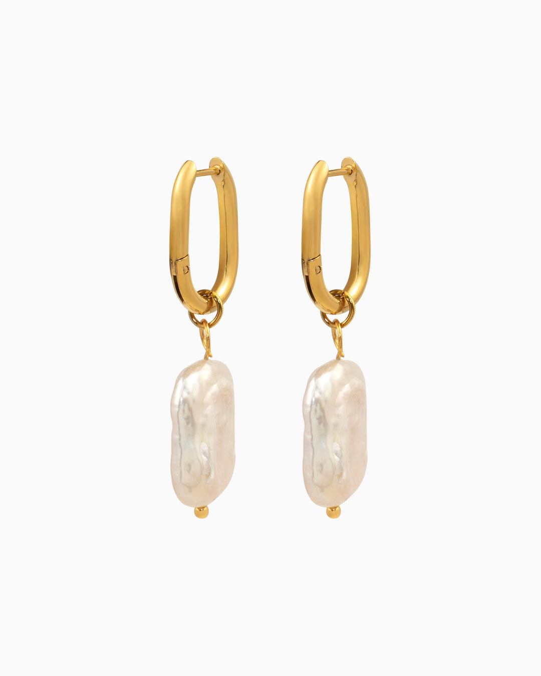 Luna Freshwater Baroque Pearl Huggies in Gold | Zoe Olivia Jewellery Australia