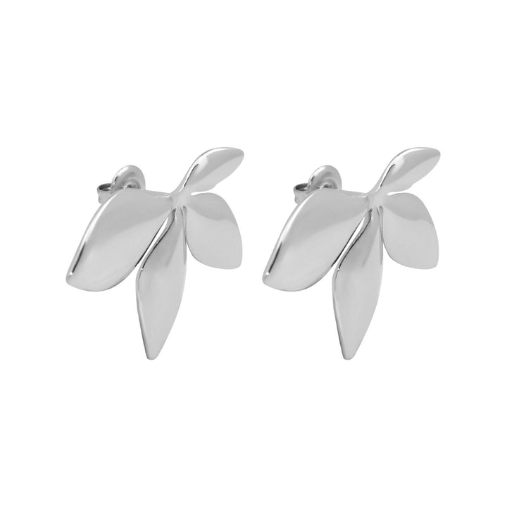 Aurelia Flower Stud Earrings in Silver