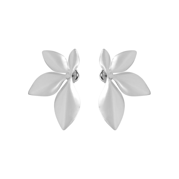 Aurelia Flower Stud Earrings in Silver
