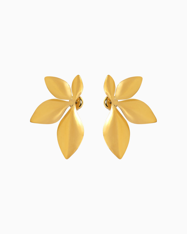 Aurelia Flower Stud Earrings in Gold | Zoe Olivia Jewellery Australia