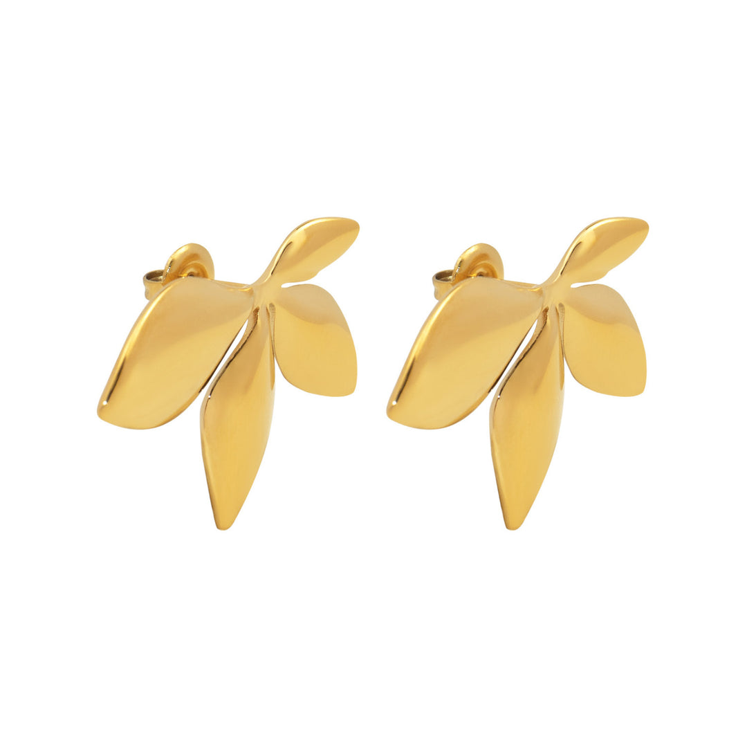 Aurelia Flower Stud Earrings in Gold