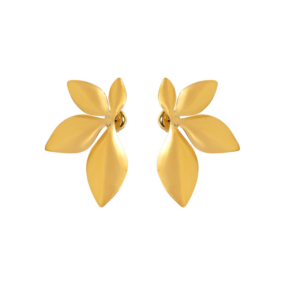Aurelia Flower Stud Earrings in Gold