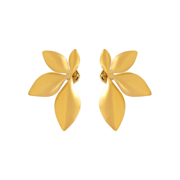 Aurelia Flower Stud Earrings in Gold