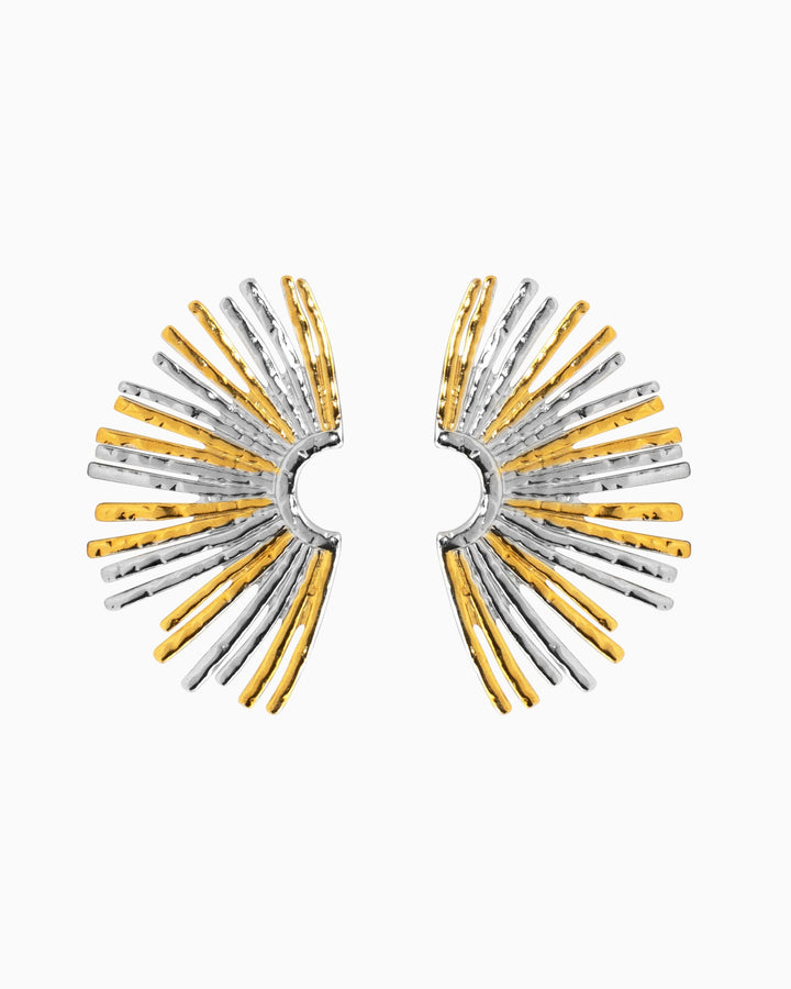 Aurelia Two-Tone Firework Stud Earrings | Zoe Olivia Jewellery Australia