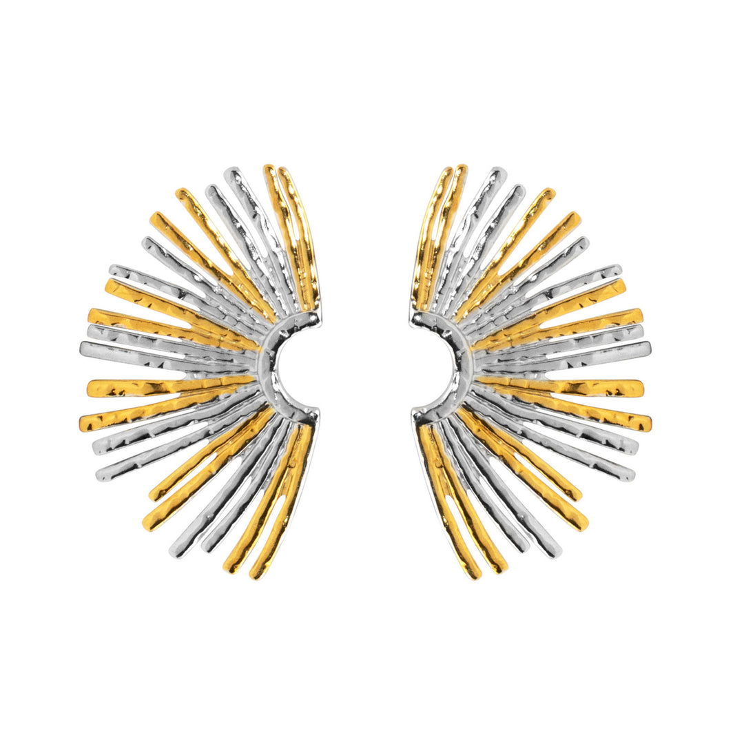 Aurelia Two-Tone Firework Stud Earrings