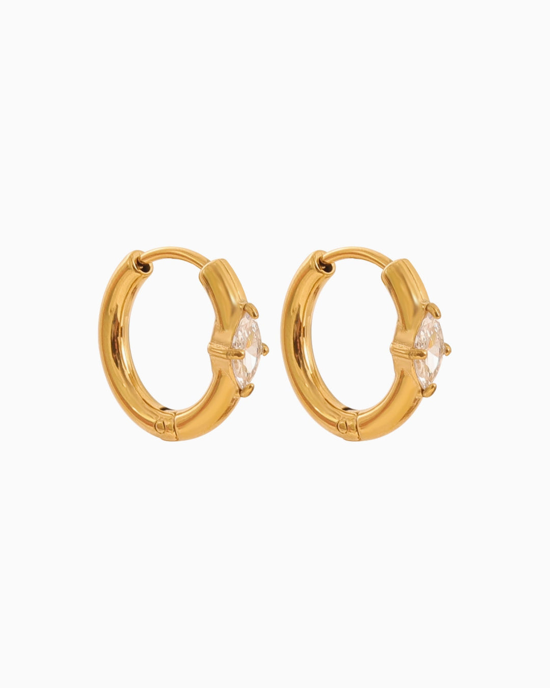 Aurora Gold Marquise Cubic Zirconia Huggie Earrings