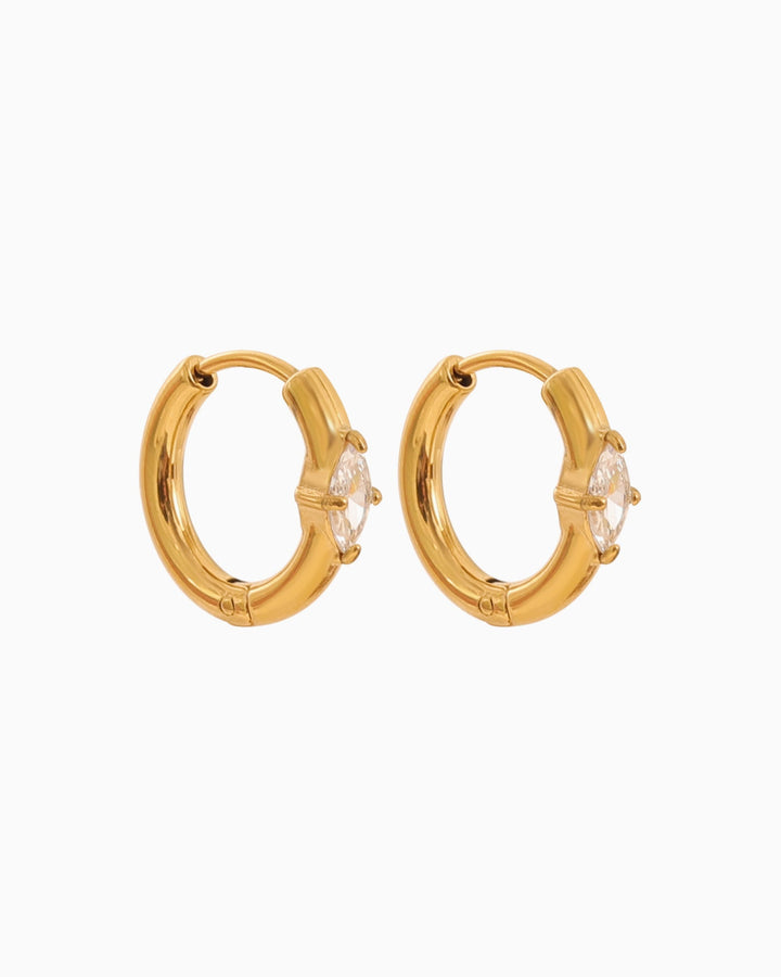 Aurora Gold Marquise Cubic Zirconia Huggie Earrings