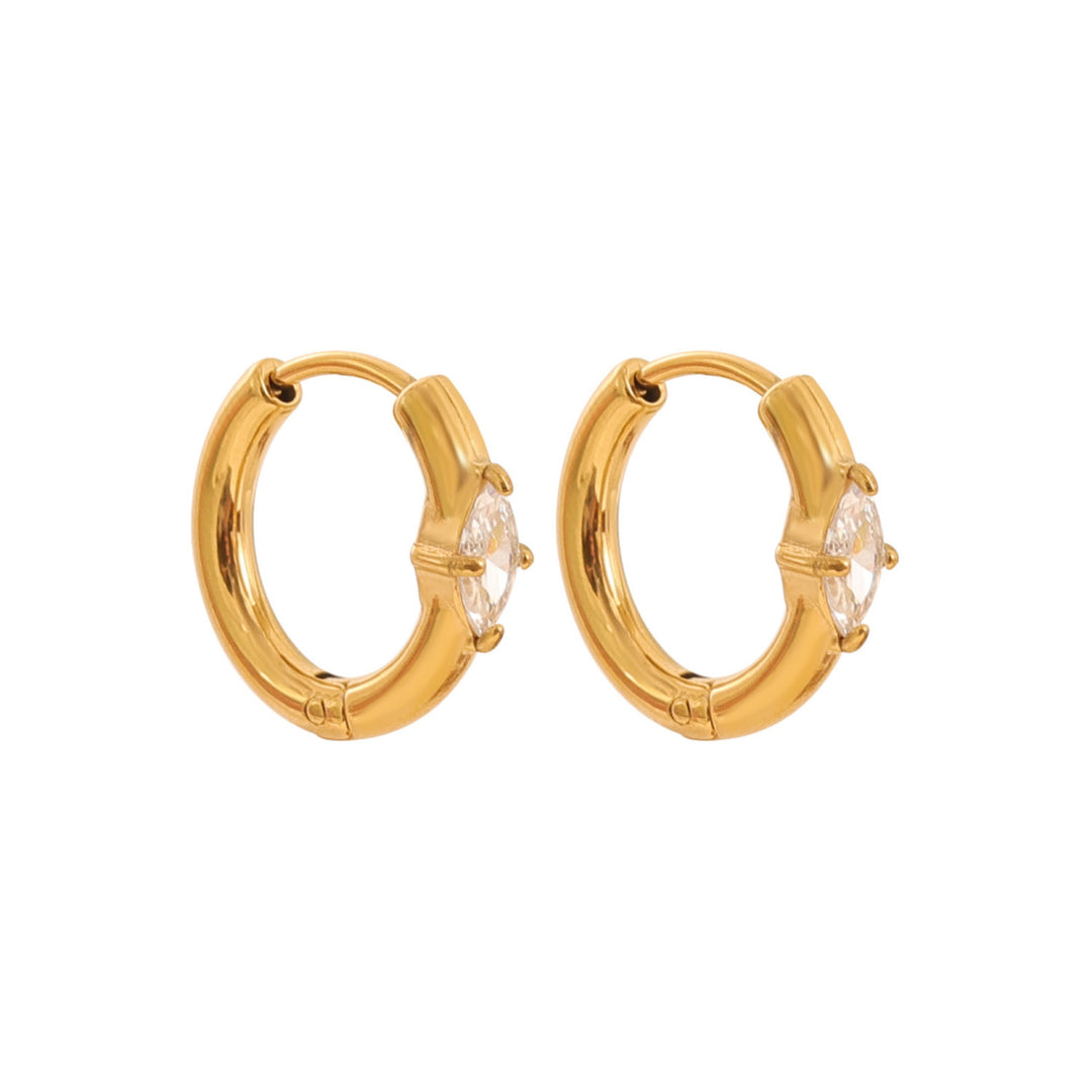 Aurora Gold Marquise Cubic Zirconia Huggie Earrings