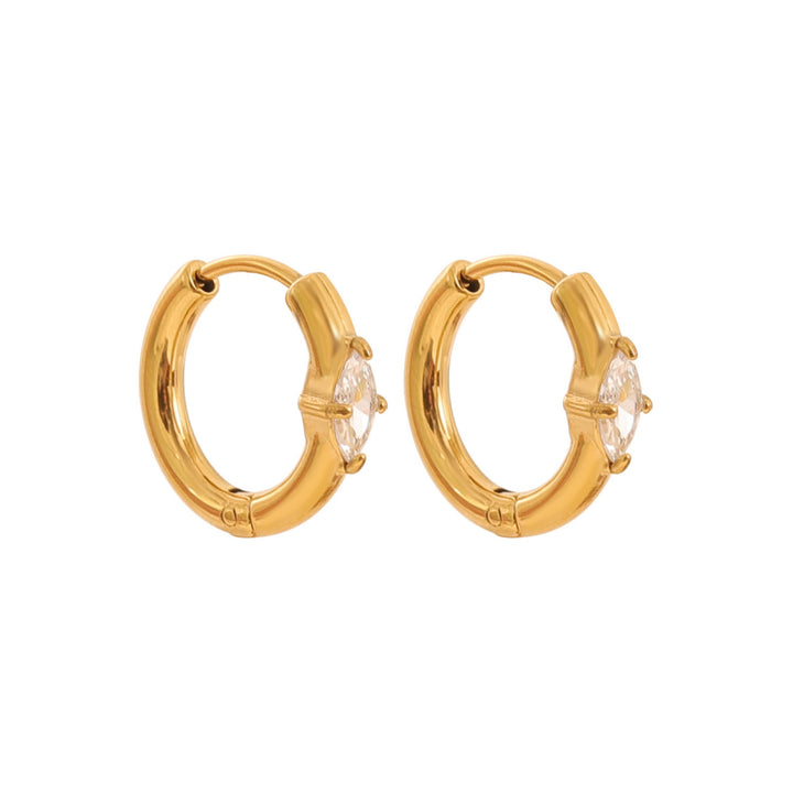 Aurora Gold Marquise Cubic Zirconia Huggie Earrings