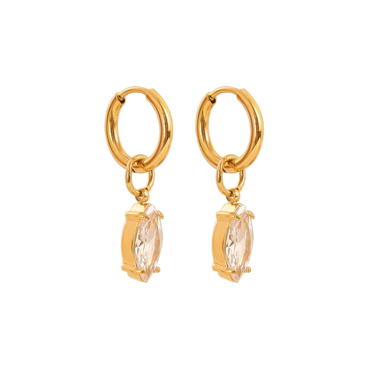 Aurora Gold Marquise Cubic Zirconia Drop Earrings