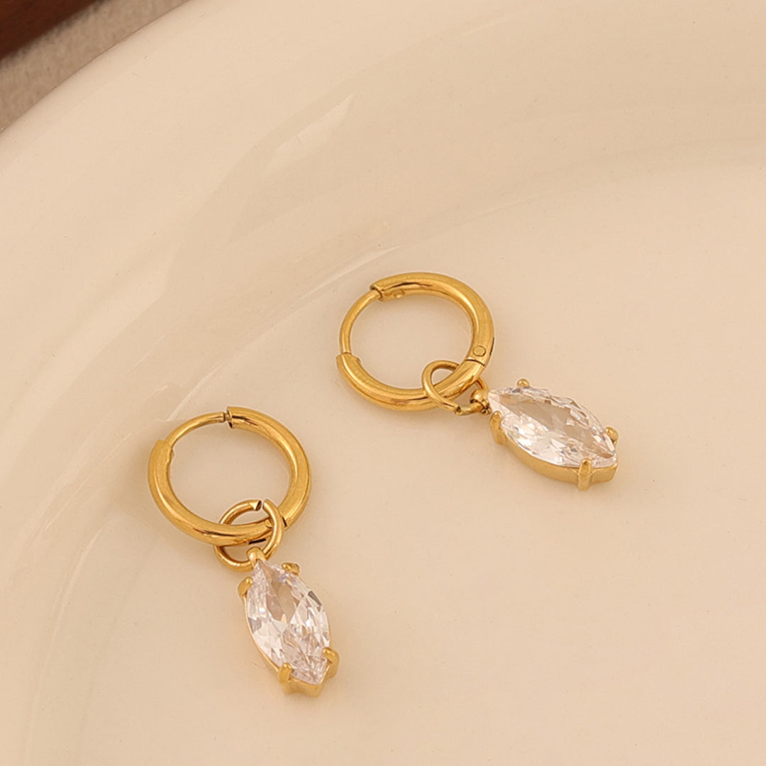 Aurora Gold Marquise Cubic Zirconia Drop Earrings