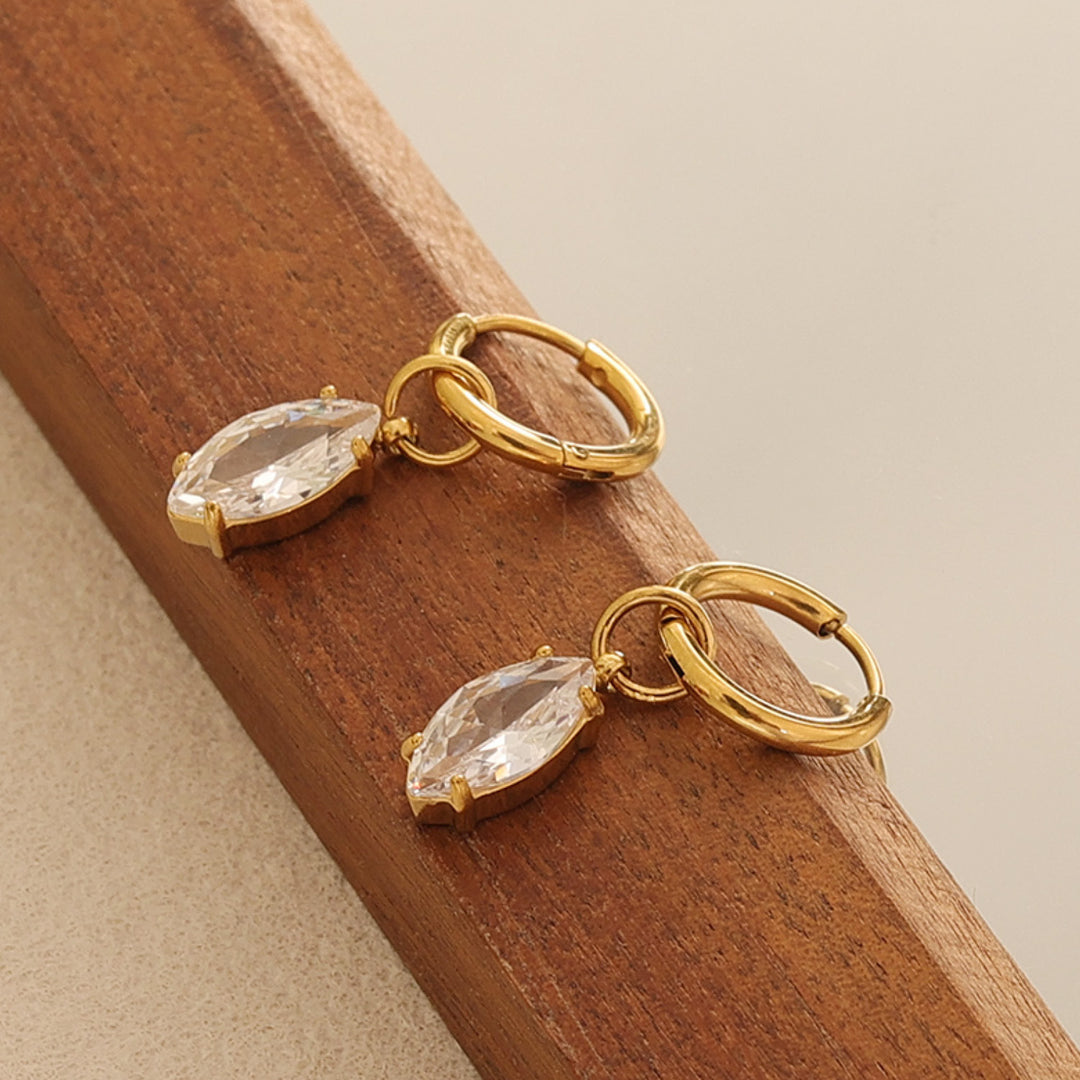 Aurora Gold Marquise Cubic Zirconia Drop Earrings