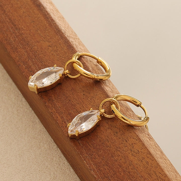 Aurora Gold Marquise Cubic Zirconia Drop Earrings