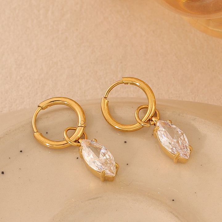 Aurora Gold Marquise Cubic Zirconia Drop Earrings