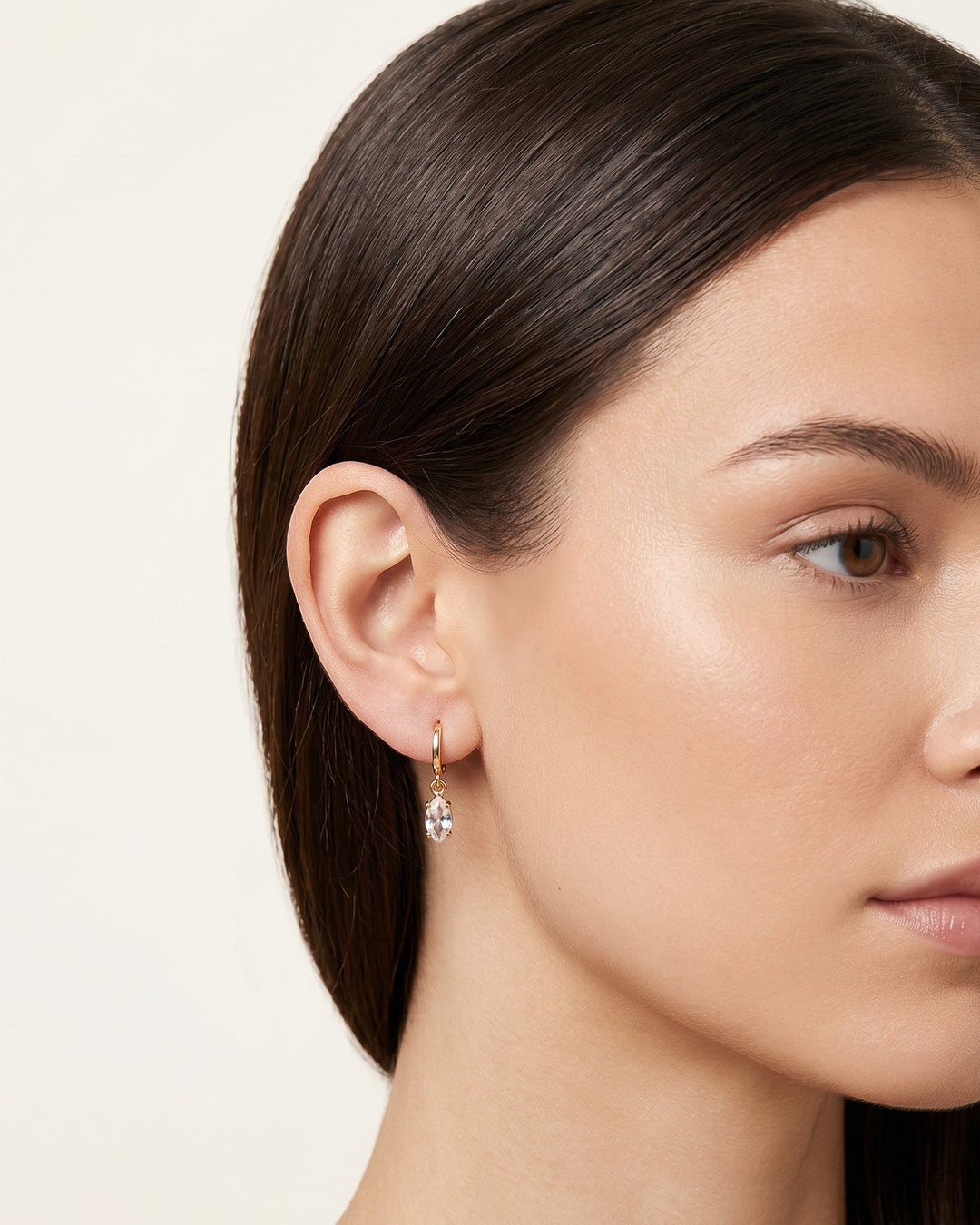 Aurora Gold Marquise Cubic Zirconia Drop Earrings — Zoe Olivia