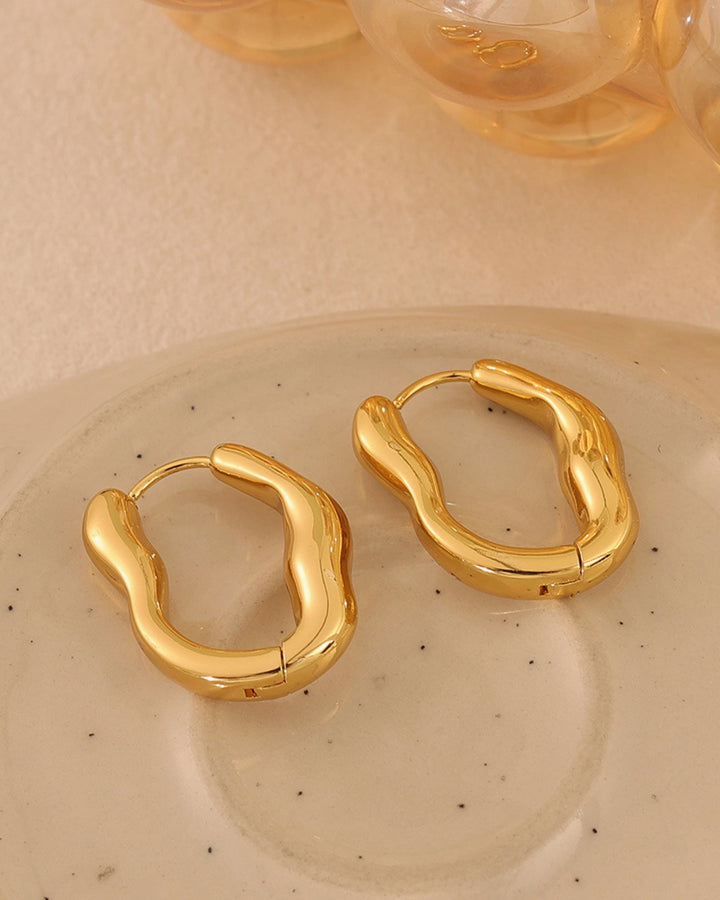Muse Gold Thick Organic Flow Earrings