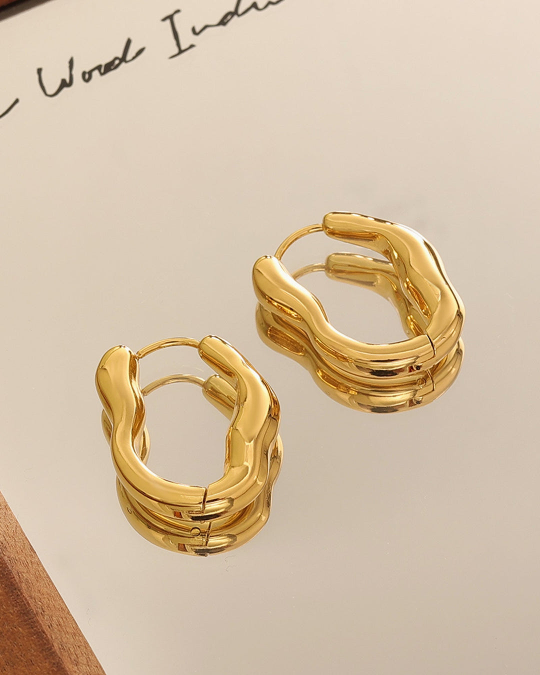 Muse Gold Thick Organic Flow Earrings