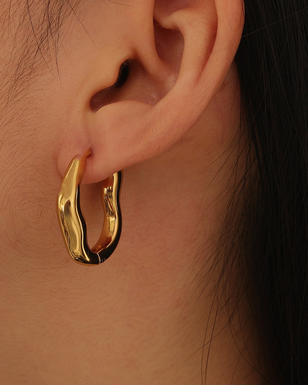 Muse Gold Thick Organic Flow Earrings