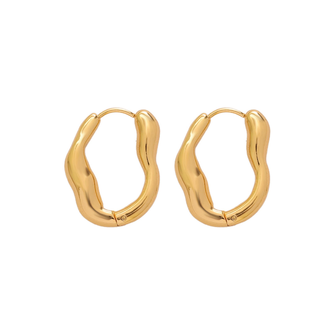 Muse Gold Thick Organic Flow Earrings