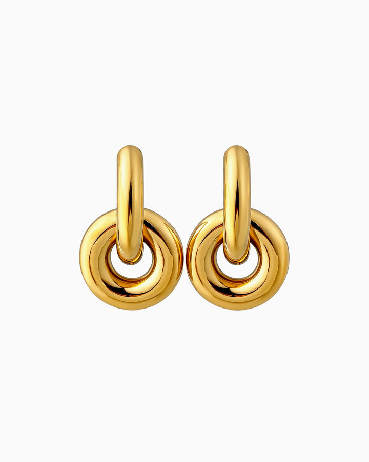 Muse Gold Double Circle Hoop Earrings