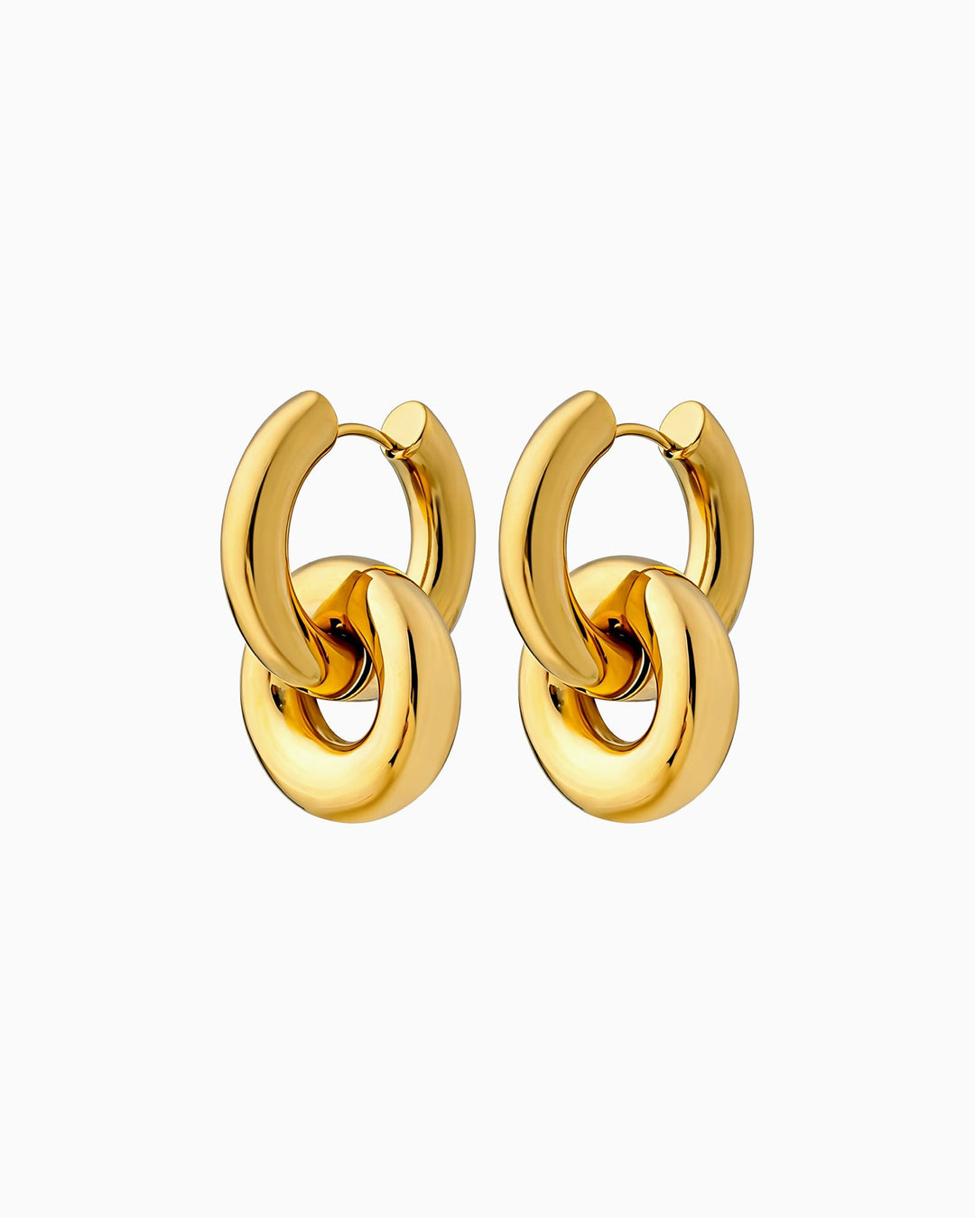 Muse Gold Double Circle Hoop Earrings