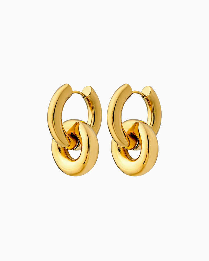 Muse Gold Double Circle Hoop Earrings