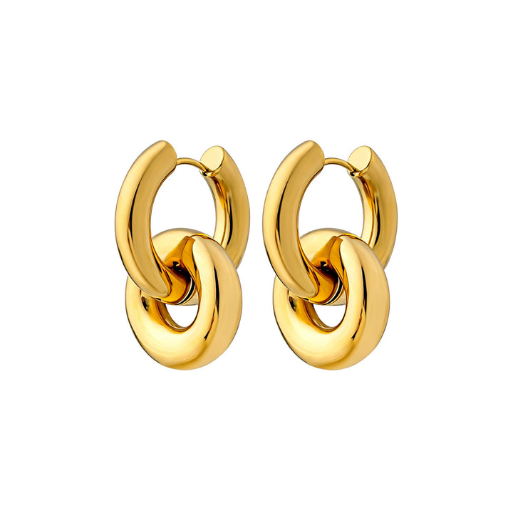 Muse Gold Double Circle Hoop Earrings