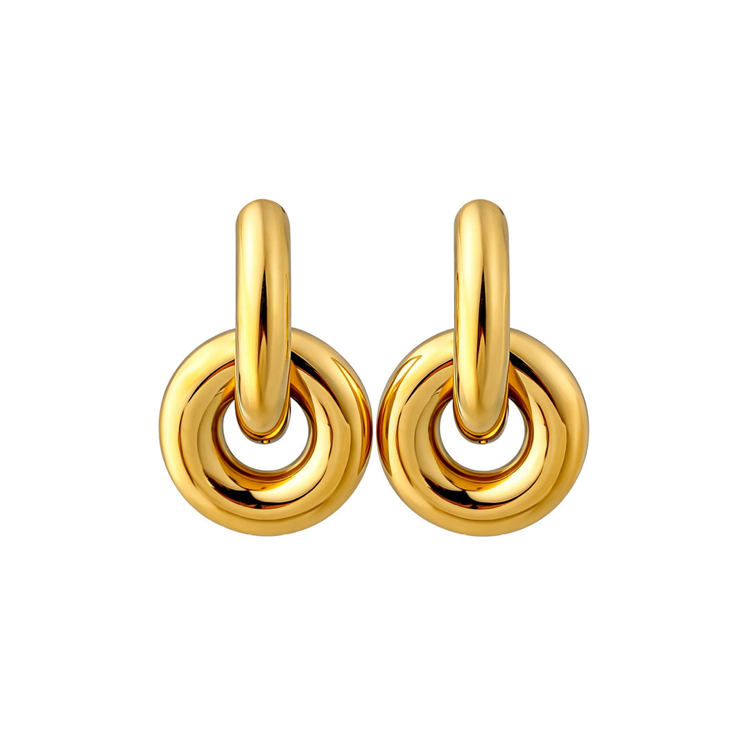 Muse Gold Double Circle Hoop Earrings
