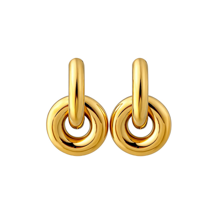 Muse Gold Double Circle Hoop Earrings