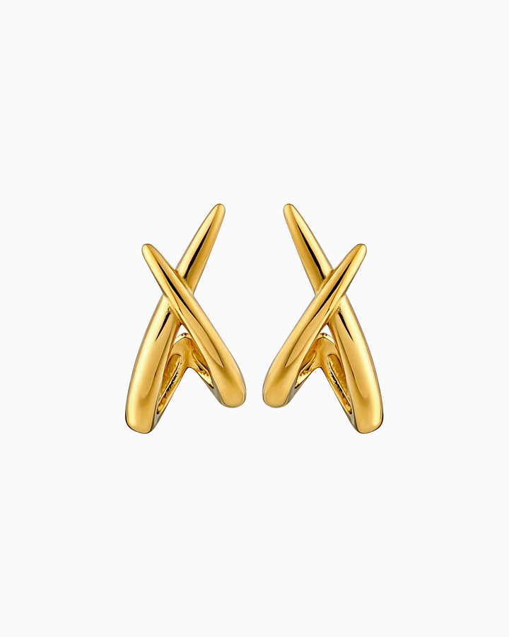 Essentials Gold Cross Stud Earrings
