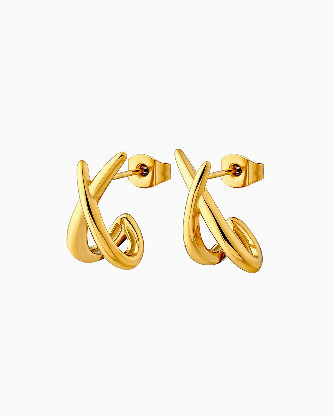 Essentials Gold Cross Stud Earrings