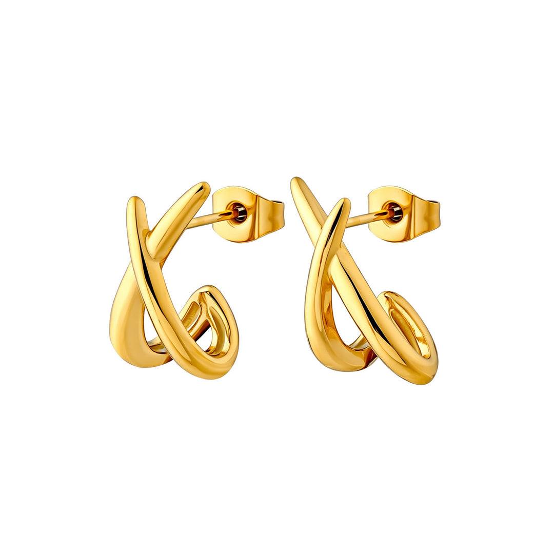 Essentials Gold Cross Stud Earrings