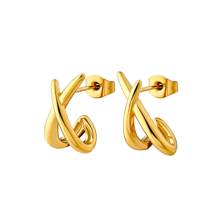 Essentials Gold Cross Stud Earrings