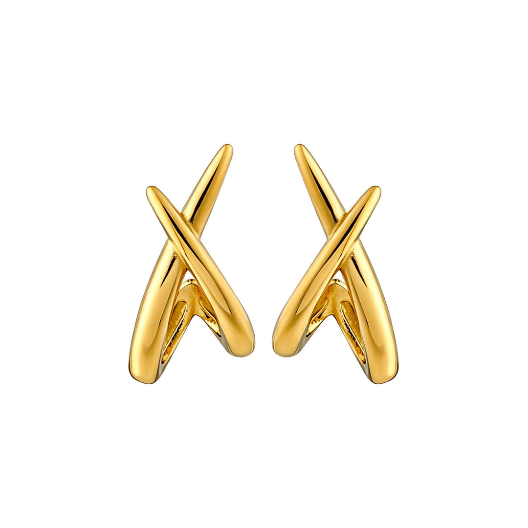 Essentials Gold Cross Stud Earrings