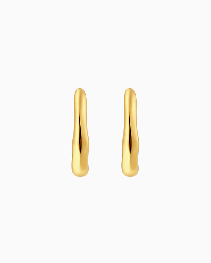 Muse Gold Fluid Hoop Earrings