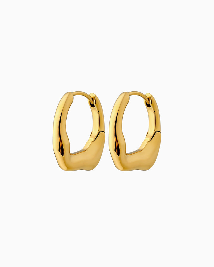 Muse Gold Fluid Hoop Earrings