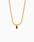 Aurora Luxe Herringbone & Cubic Zirconia Pendant Necklace | Zoe Olivia Jewellery Australia