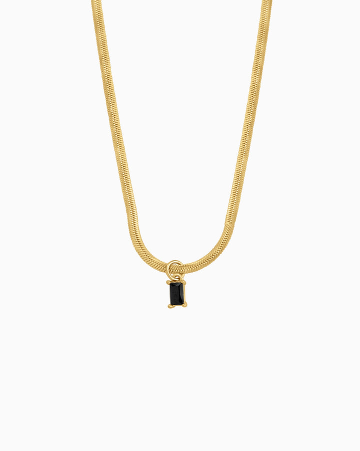 Aurora Luxe Herringbone & Cubic Zirconia Pendant Necklace | Zoe Olivia Jewellery Australia