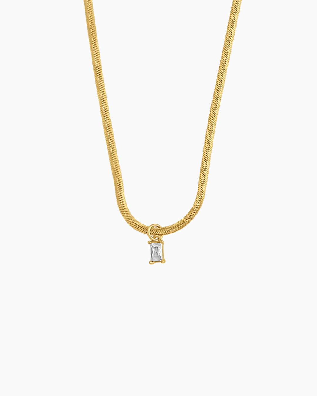 Aurora Luxe Herringbone & Cubic Zirconia pendant Necklace | Zoe Olivia Jewellery Australia