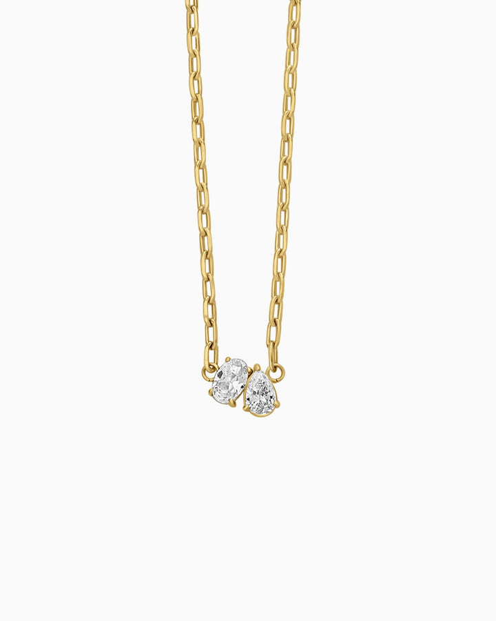Classic Petite Oval & Pear Toi Et Moi Necklace | Zoe Olivia Jewellery Australia