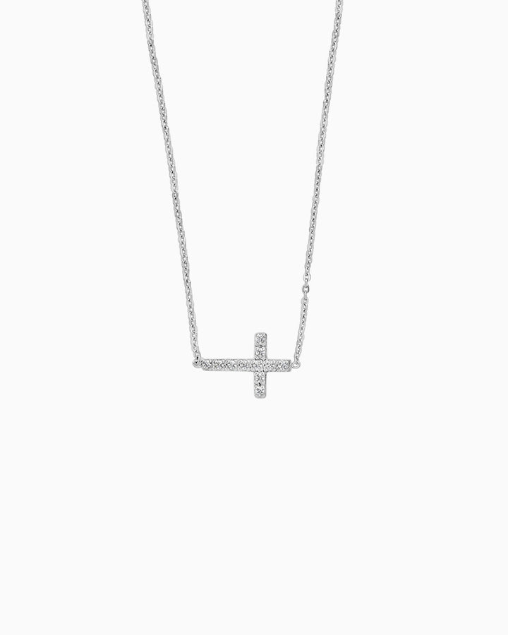 Essentials Cubic Zirconia Cross Pendant Necklace | Zoe Olivia Jewellery Australia